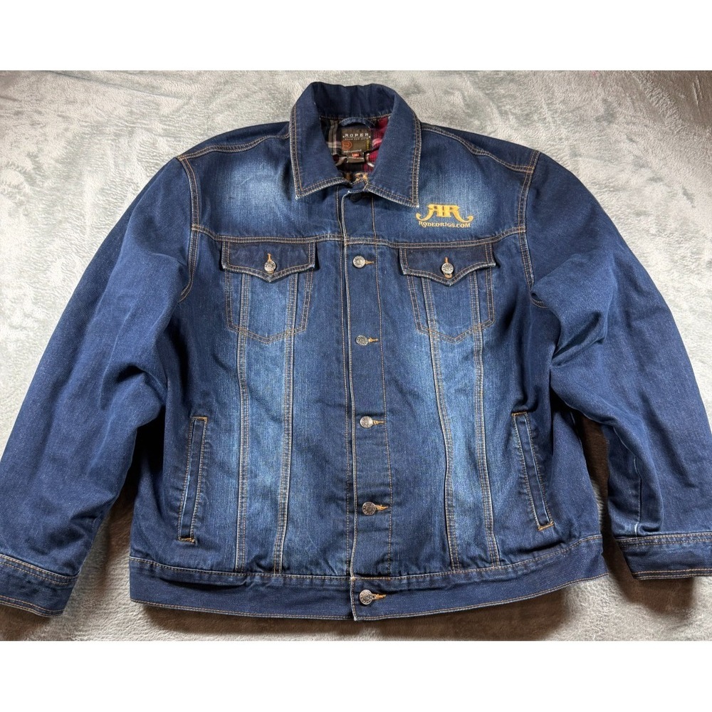 Roper Denim Jacket XL RodeoRigs‎ Western Trucker Embroidered